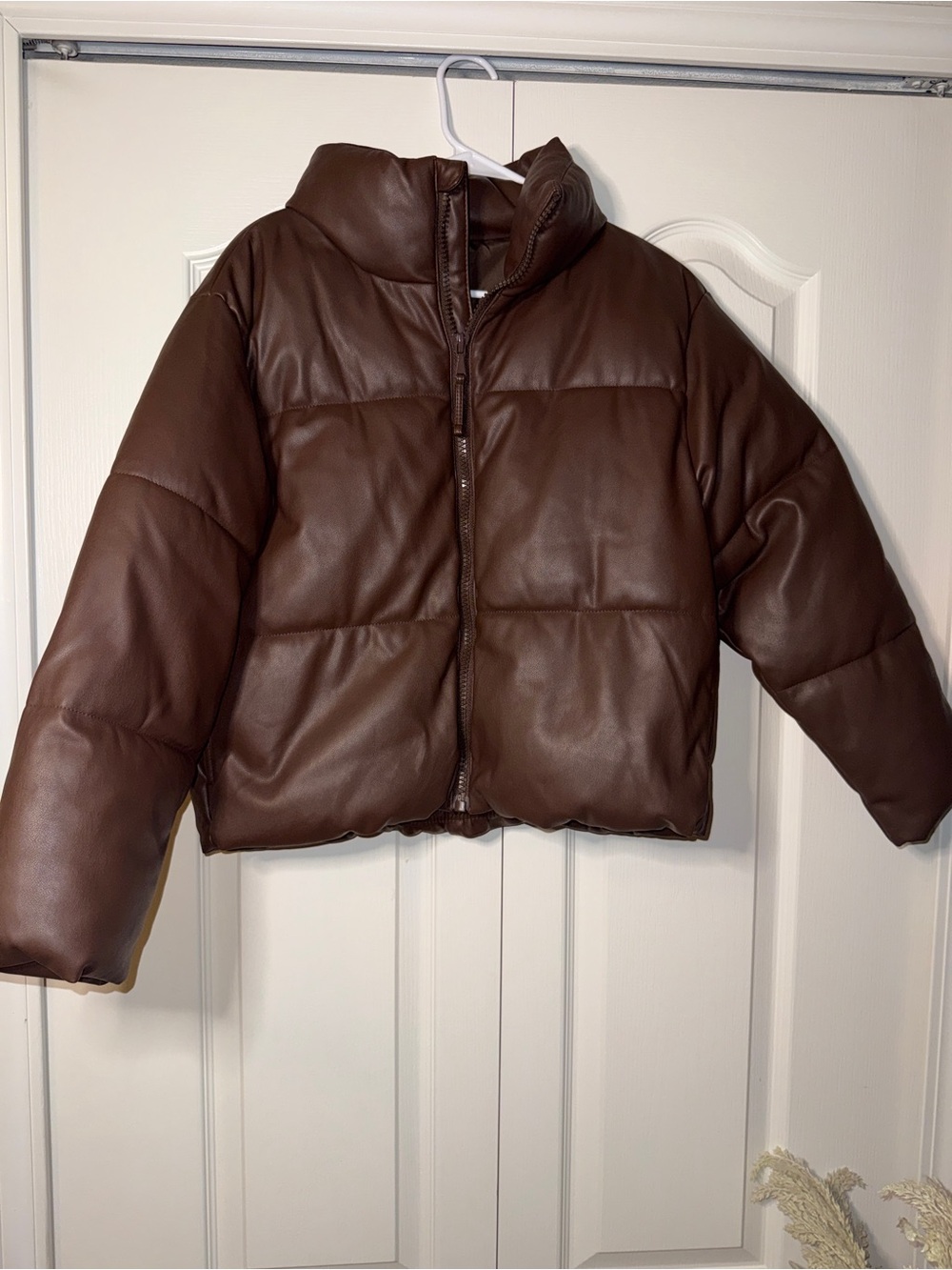 Old Navy Brown Faux Leather Bomber Jacket